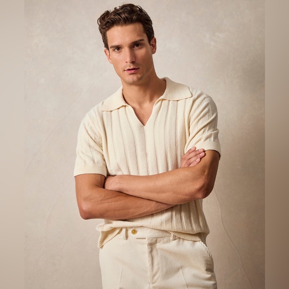 Todd Snyder CHENILLE RIBBED SWEATER POLO - Picture 2 of 11